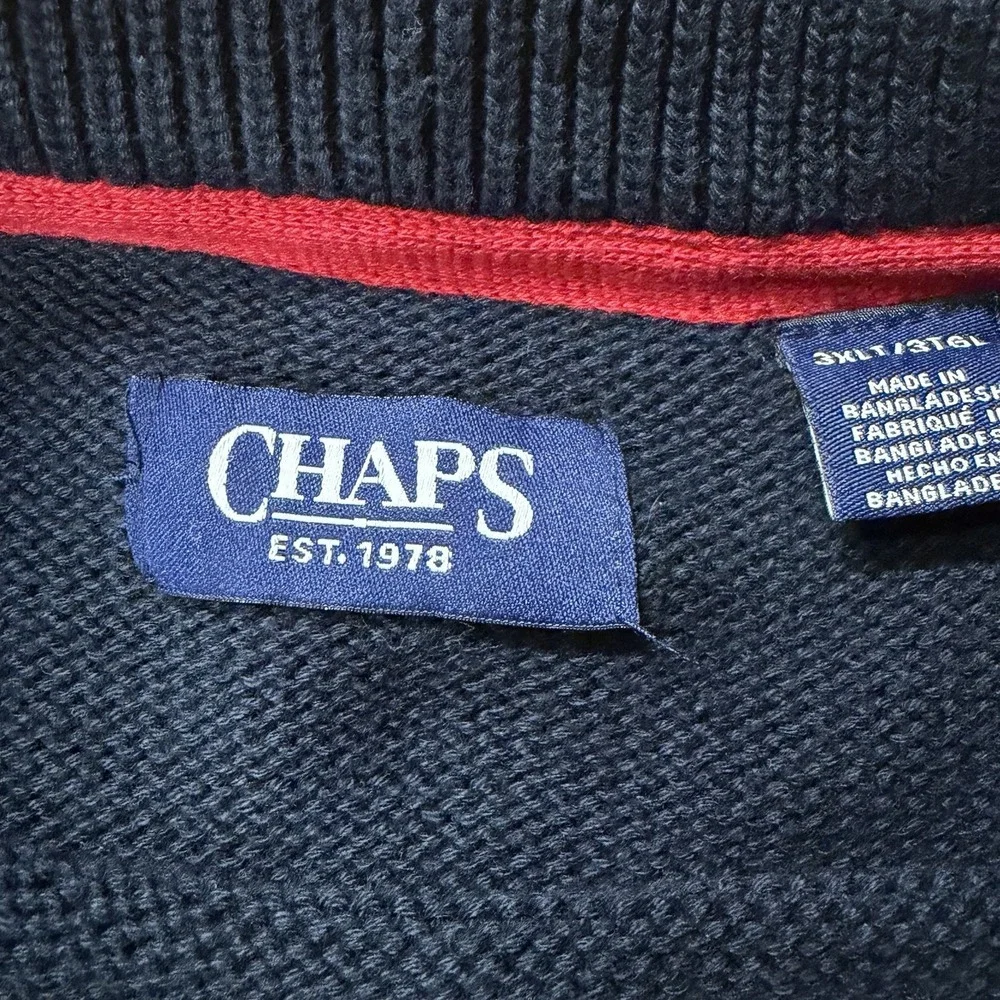 Vintage Style American Flag Knit Navy Blue Sweater Chaps by RALPH LAUREN Sz 3XLT